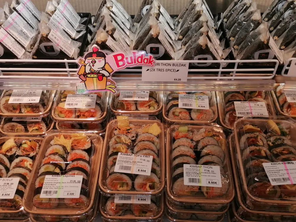 rayon traiteur gimbap frais supermaché kmart